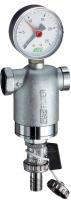 Фильтр 1/2", ВР-ВР, 100 мкм, с манометром, Tmax: 95 °С, 25 бар FAR