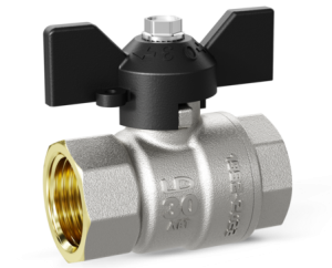 Кран шаровой LD Pride 1 1/4", ВР, черн. бабочка, никель