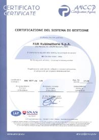  Сертификат соответствия FAR стандарту UNI EN ISO 14001