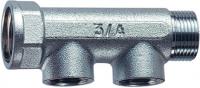 Коллектор 1" ВР-НР с 2 отводами 1/2" ВР (межосевое 36 мм)