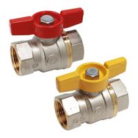 Кран шаровой Giacomini DADO 1/4", ВР, усиленный, красн. бабочка, никель