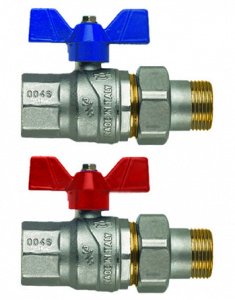Кран шаровой EVOLUTION, 1/2"(В-Американка), крас.бабочка