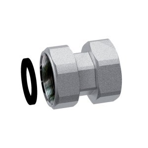 Муфта с 2 накидными гайками 1 1/2"х1 1/4", хромированная FAR