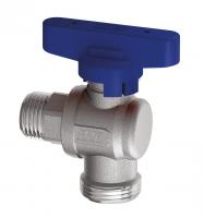 Кран шаровой FAR 3/4"EU(TP)-1/2", НР, угловой, син. бабочка, хром