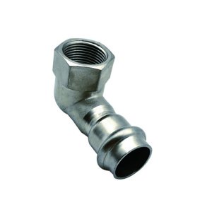 Угольник-пресс ВР 15x1/2", 90°, нержавеющая сталь, Kromwell