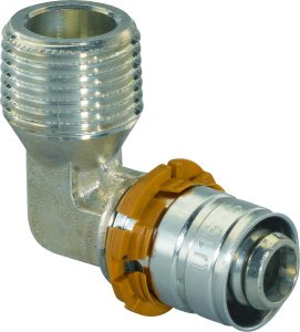Угольник S-PRESS с НР 20-R3/4" '10В, латунь, Uponor