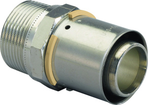 Штуцер S-PRESS с НР 40-R1 1/2" '5И, латунь, Uponor