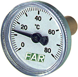 Термометр 3/8", торцевое соединение, 0…80°С, зонд 36 мм, ф40 мм FAR