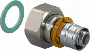 Штуцер S-PRESS с накидной гайкой 20-G3/4" '10В, латунь, Uponor