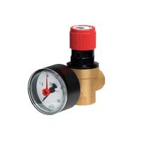 Клапан предохранительный 1/2", ВР, с манометром, 7 бар