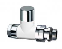 Вентиль запорный прямой 1/2", гайка М24х19 бел.глянц.