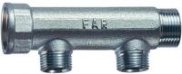 Коллектор 1 1/4", ВР-НР, 2 отвода 3/4", НР, межосевое 50 мм FAR