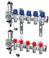 Терморег. и запорн. коллект. 1 с 9 отв. евроконус 3/4 + код 3438