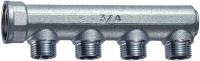 Коллектор концевой 3/4"ВР с 4 отвод. 1/2"НР, межосев.36мм