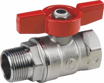 Кран шаровой Gekon 1 1/4", ВР-НР, красн. бабочка, хром