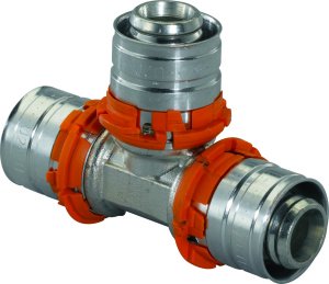 Тройник S-PRESS 25-25-25 '5В, латунь, Uponor
