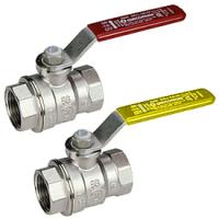 Кран шаровой Giacomini 1 1/2", ВР, красн. рычаг, хром