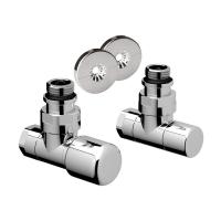 Комплект угловой 1/2" с гайкой М24*19 сереб.