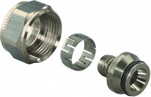 Адаптер зажимной FLEX-X никелированный для трубы PE-X 20*1,9/2,0-3/4"ВР EU, '10Ф, латунь, Uponor 