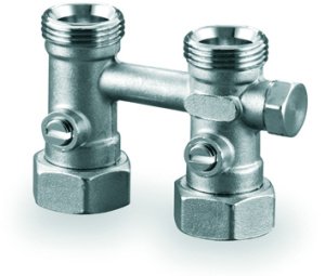 Узел нижнего подключения SMART RADI с байпасом G3/4"НР евроконус-G3/4"НГ '1С, Uponor