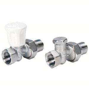 Комплект ручной для отопительного прибора R706K, 1/2” - прямой: Клапан прямой ручной, Клапан отсечной прямой