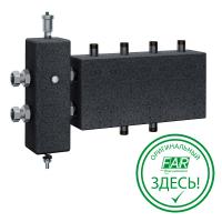 Блок: гидрострелка 1 1/4" и коллектор 1”(НР) для ГБМ (3+1)