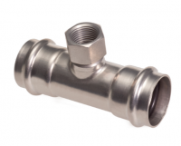 Тройник с внутренней резьбой, 22 х 1/2" х 22, IBP BPress Inox (арт.TECE PS4130G0220422)