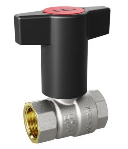 Кран шаровой LD Pride 3/4", ВР, черн. высокая ручка, никель