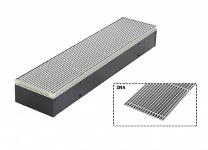 Конвектор медно-алюминиевый внутрипольный JagaRus Mini Canal H14 L110 T26, решетка SNA