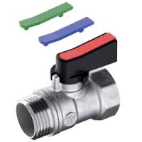 Кран шаровой Giacomini 1/2", ВР-НР, мини для сантех. приборов, черн. ручка-флажок, хром