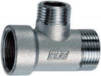 Тройник 3/4"х3/4"х1/2", НР-ВР-НР, хромированный FAR