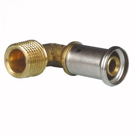 Угольник 90°, НР, латунь пресс, 16х1/2" Henco