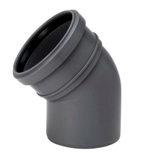 Отвод канализационный однораструбный d50мм 45гр, серый, '20А, Uponor
