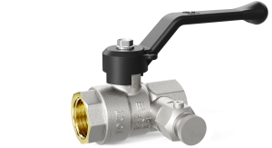 Кран шаровой LD Pride 1/2", ВР, с дренажем и воздухоотводчиком, черн. рычаг