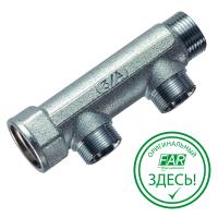 Коллектор 3/4", ВР-НР, 2 отвода М24х19, межосевое 50 мм FAR