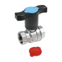 Кран шаровой Giacomini 3/4", ВР, черн. высокая ручка, хром