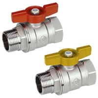 Кран шаровой Giacomini 3/4", ВР-НР, красн. бабочка, хром