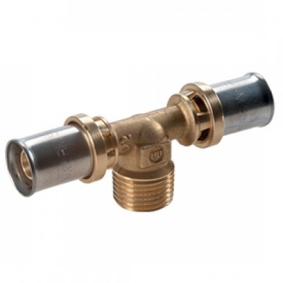 Тройник "мультипресс" с НР для труб GIACOTHERM, GIACOFLEX, 1/2"x(16x2)