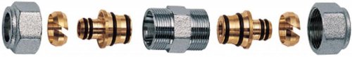 Переходник 1/2", с двумя концовками для м/п труб, 20х2 FAR