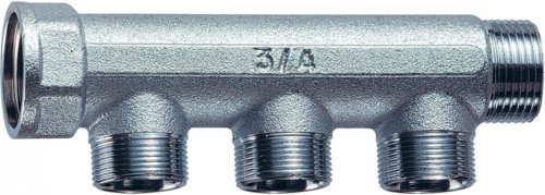 Коллектор 3/4", ВР-НР, 3 отвода М24х19, межосевое 36 мм FAR