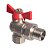 Кран шаровой Kromwell 1/2", ВР-"американка", угловой, красн. бабочка, никель