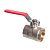 Кран шаровой Kromwell 1 1/2", ВР, красн. рычаг, никель