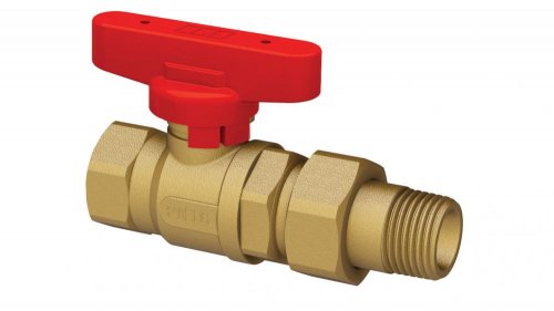Кран шаровой FAR 1/2", ВР-"американка", красн. бабочка