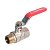 Кран шаровой Kromwell 3/4", ВР-НР, красн. рычаг, никель