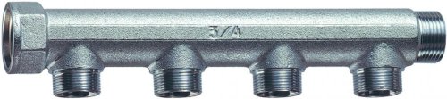 Коллектор проходной 1 1/4", ВР-НР, 4 отвода М24х19 FAR