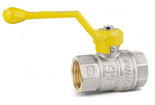Кран шаровой LD Pride 1 1/2", ВР, желт. рычаг, для газа никель