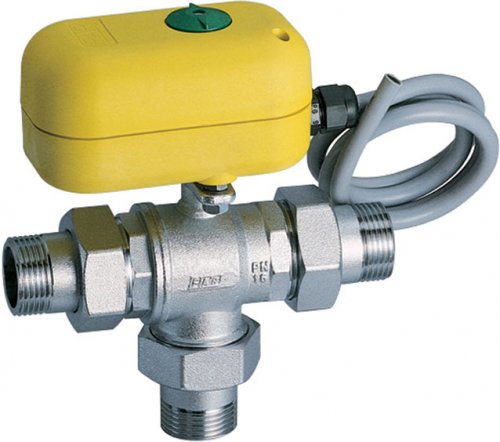 Кран шаровой 3-х ход., с сервоприводом, 3/4", НР-НР, 220 В FAR