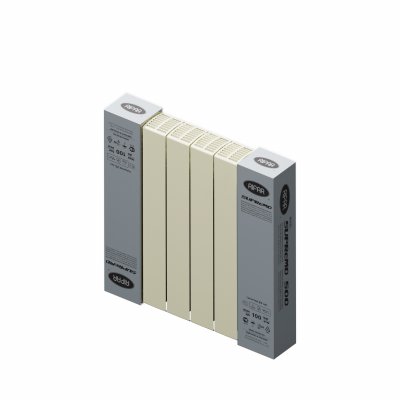 Радиатор биметалл Rifar SUPReMO 800 10 секций, подкл боковое, айвори глянцевый