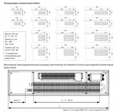 Конвектор внутрипольный Gekon Вент 08х240х30 /R/ алюминий