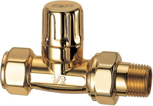 Вентиль запорный прямой,1/2” (М24х19), золото с EPDM